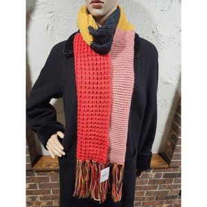 NWT  BKE Scarf  Cable Knit Striped  Mustard Yellow Blue Orange